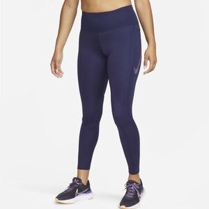 Nike Fast Dri- Fit Women’s Plus Leggings 7/8 Mid Rise Size 1X Purple
